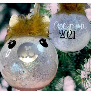 Christmas Tree Ornament, Llama, Personalized Handmade Gift, custom gift, secret